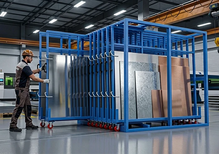 vertical sheet metal storage rack